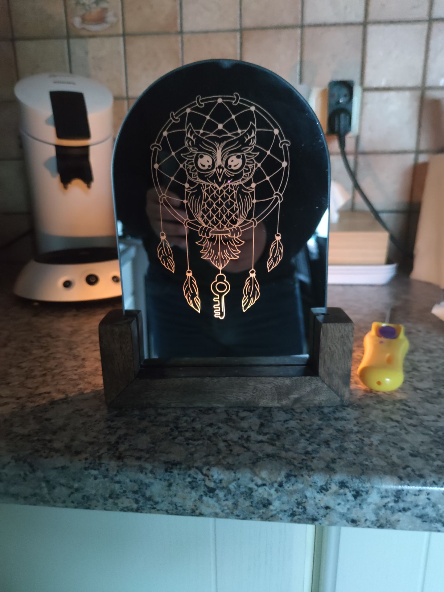 miroir deco gravé