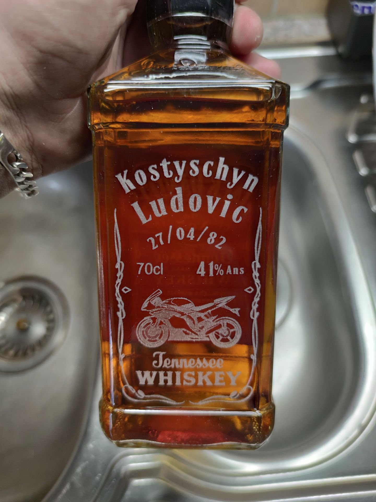 bouteille de jack gravé