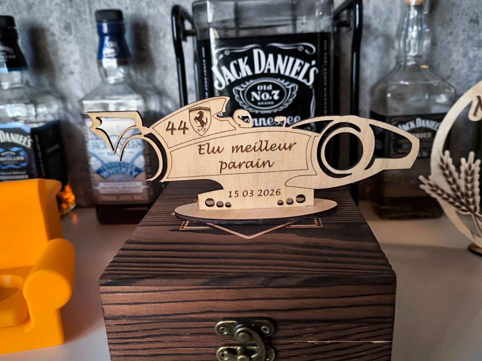 Décoration en bois personnalisée pour meilleur parrain